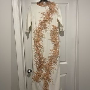 Custom made white and pink bridesmaid dress